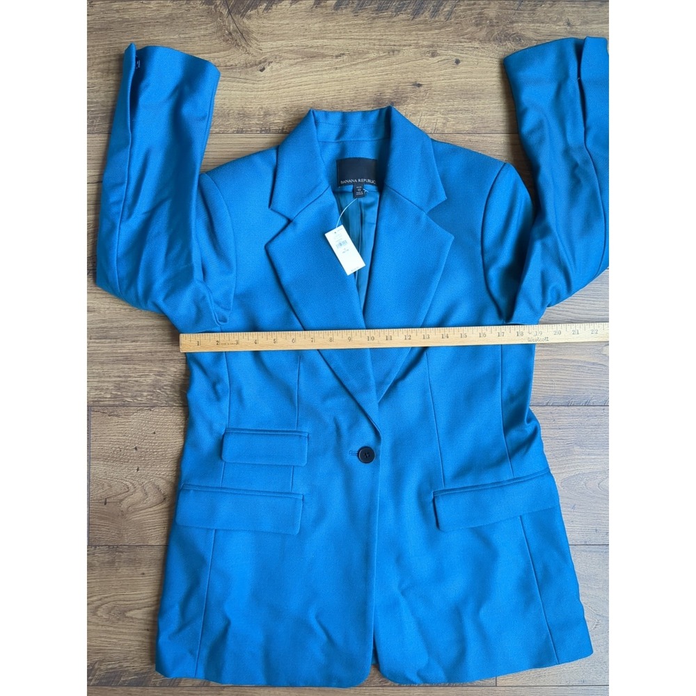 NWT $229 Banana Republic Women 12 Wool Double Pocket Blazer Sportcoat Petite - Picture 8 of 16